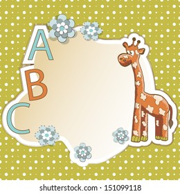 Children frame with giraffe