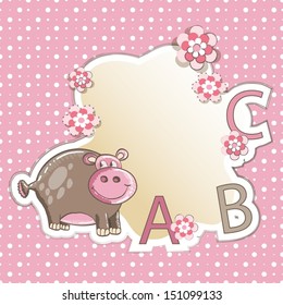 Children frame with hippo