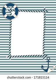 Children frame with nautical icons