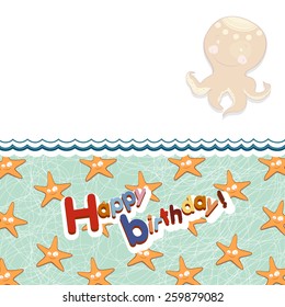 children frame with octopus and a sea star