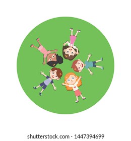 Children and friends are happy vector isolated