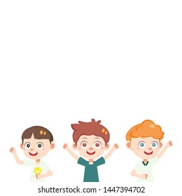 Children and friends are happy vector isolated