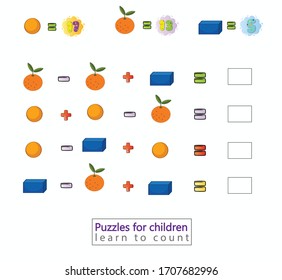 Children Fruits Counting Educational Game Mathematic Stock Vector ...