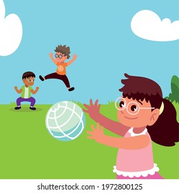 children fun in the park