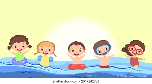 16,260 Children water waves vector Images, Stock Photos & Vectors ...