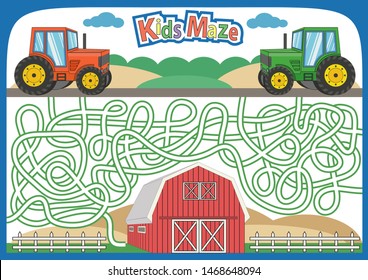 Children funny riddle worksheet. Find the differences between two tractors. Educational page. Game kids mathematical count game. Vector illustration.