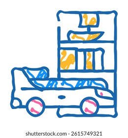 children furniture doodle icon sketch vector. children furniture sign. isolated symbol illustration