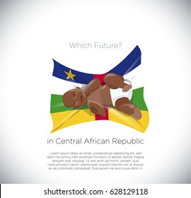 Children Future in Central African Republic - Baby in national flag