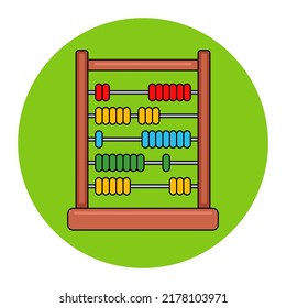 children game abacus for teaching mathematics. flat vector illustration.