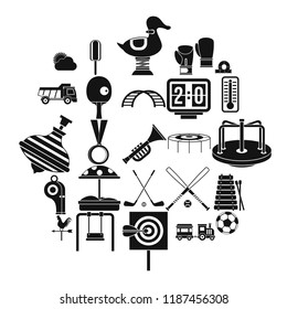 Children game icons set. Simple set of 25 children game vector icons for web isolated on white background