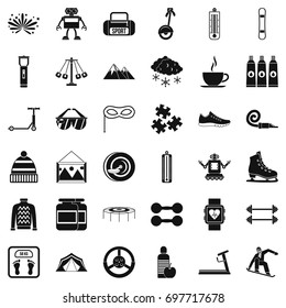 Children game icons set. Simple style of 36 children game vector icons for web isolated on white background