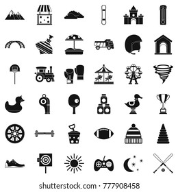 Children game icons set. Simple style of 36 children game vector icons for web isolated on white background