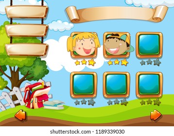 Ilustración de plantillas de juegos para niños