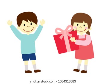 Children with gifts