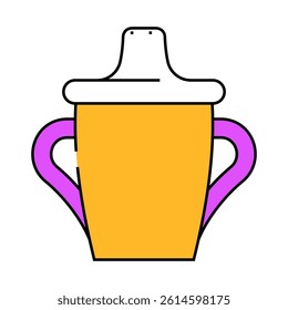 children glass cup line icon vector. children glass cup sign. isolated symbol illustration
