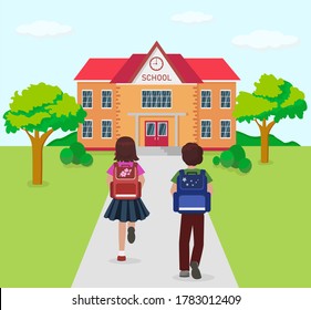 Children go to school. Back to school concept