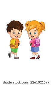 Children go to school vector design illustration