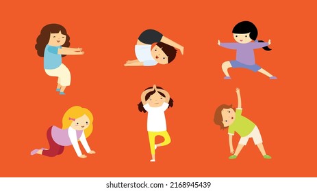 Children go in for sports, do gymnastics