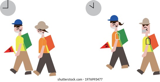 Children going on excursions in a dispersed manner