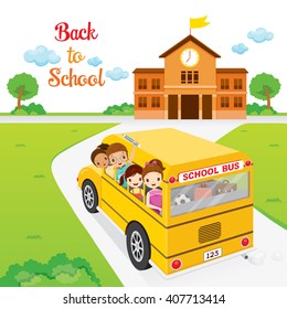 Children Going To School By School Bus, Back to school, Stationery, Book, Knowledge, Supplies, Educational Subject