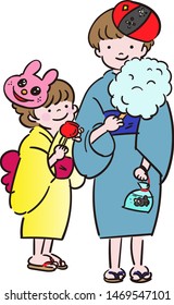 Children going to the summer festival