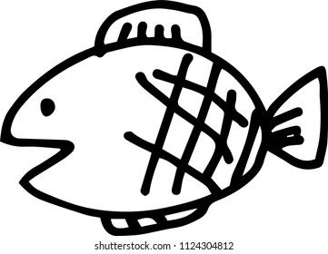 Children of graffiti-style fish