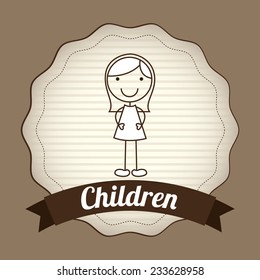 children graphic design , vector illustration
