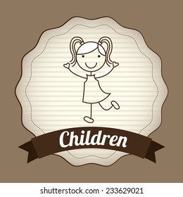 children graphic design , vector illustration