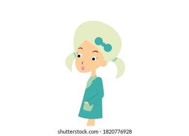 Children in Green dresses and Green Ribbons
