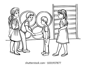 children in the gym