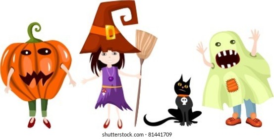 children in Halloween