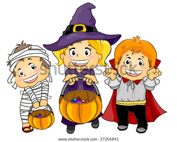 Children Halloween Costumes Vector Stock Vector (Royalty Free) 37206841 ...