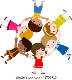 children hand in hand
