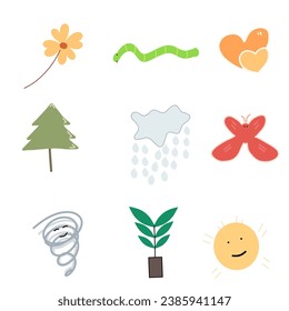 children hand draw illustration, about the surrounding environment
