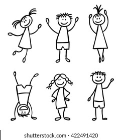 Children hand drawn vector set