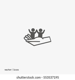 children, hand, icon