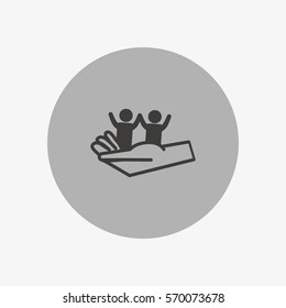 children, hand, icon