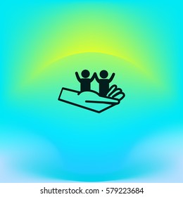 children, hand, icon