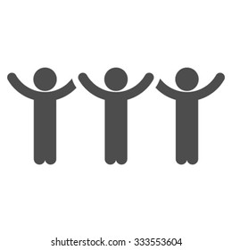 Children Hands Up Roundelay vector icon. Style is flat symbol, gray color, rounded angles, white background.