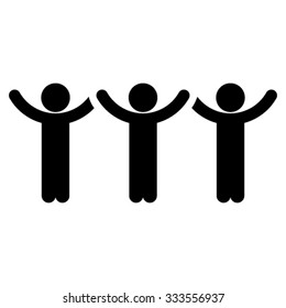 Children Hands Up Roundelay vector icon. Style is flat symbol, black color, rounded angles, white background.