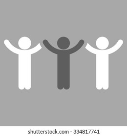 Children Hands Up Roundelay vector icon. Style is bicolor flat symbol, dark gray and white colors, rounded angles, silver background.