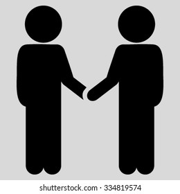 Children Handshake vector icon. Style is flat symbol, black color, rounded angles, light gray background.