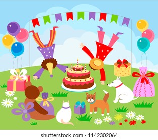 Children happy birhday party