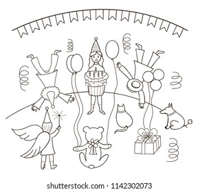Children happy birhday party