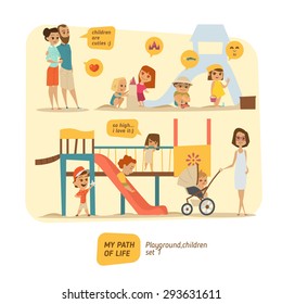 Children are happy on the playground