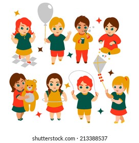 Children have fun with toys