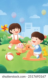 Kinder haben Spaß zusammen spielen