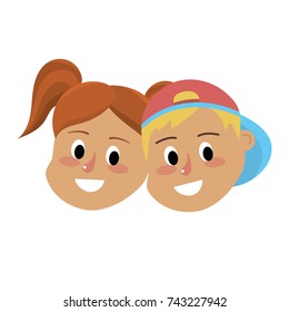 children head together with hairstyle design