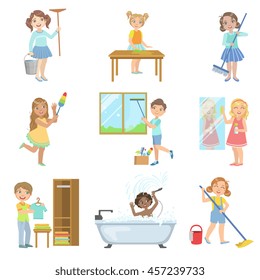 Children Helping With Spring Cleaning
