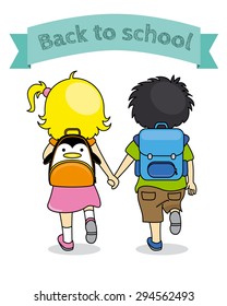 children holding hands back to school
